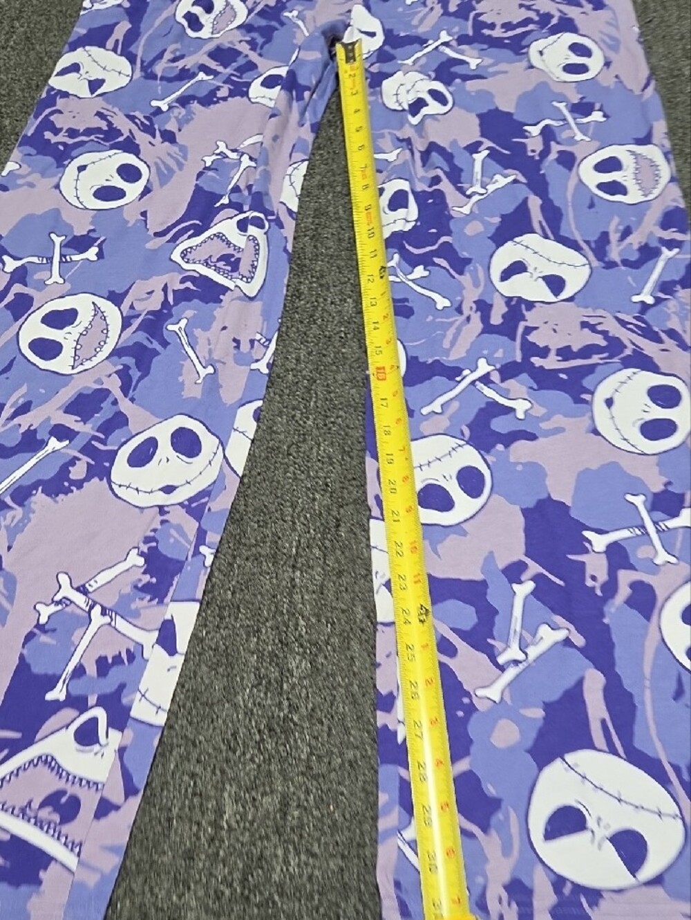 (#3C) Disney Purple Skull & Bones Pajama Bottoms - Picture 5 of 7